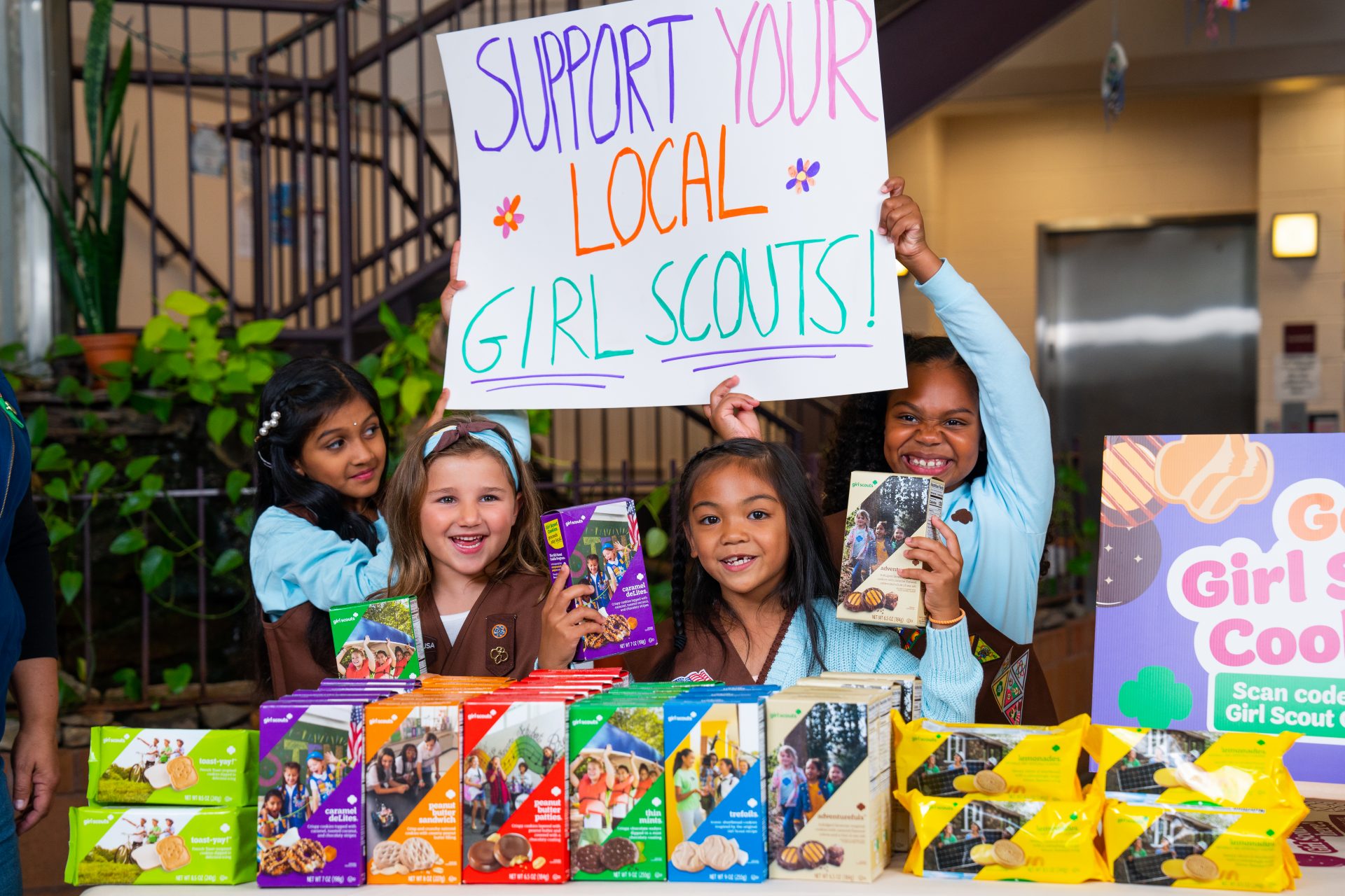 girls participating in the Girl Scout Cookie Program